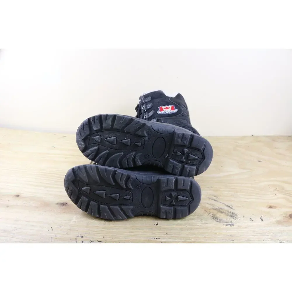 Pajar Canada Boots Women 8.5 Black Nylon Suede Greenland Fur Lined Shoes